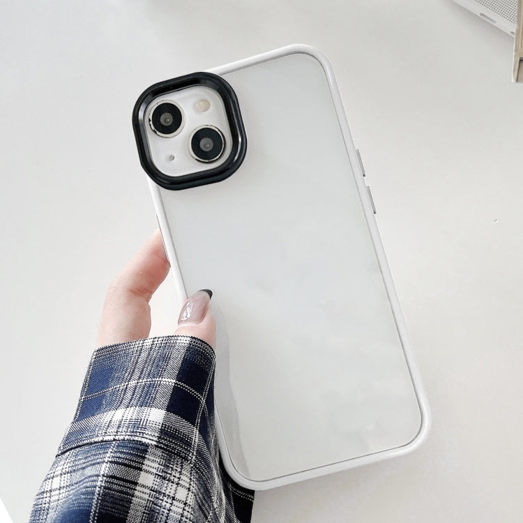 For iPhone 13 Clear Acrylic Soft TPU Phone Case with Metal Button