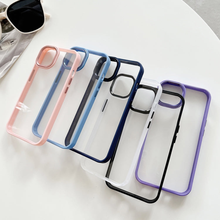 For iPhone 13 Clear Acrylic Soft TPU Phone Case with Metal Button