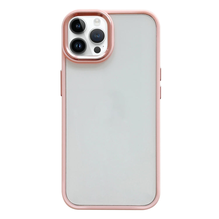 For iPhone 13 Pro Clear Acrylic Soft TPU Phone Case with Metal Button