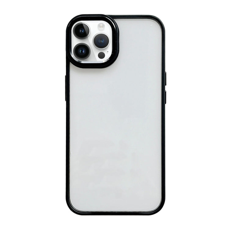 For iPhone 13 Pro Max Clear Acrylic Soft TPU Phone Case with Metal Button