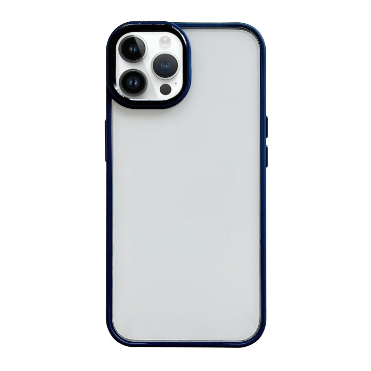For iPhone 13 Pro Max Clear Acrylic Soft TPU Phone Case with Metal Button