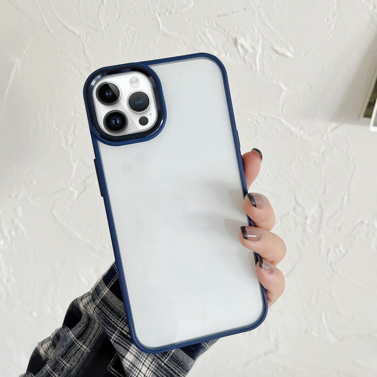 For iPhone 13 Pro Max Clear Acrylic Soft TPU Phone Case with Metal Button