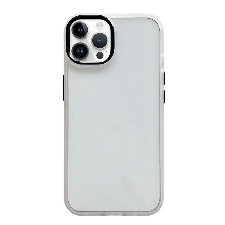 For iPhone 13 Pro Max Clear Acrylic Soft TPU Phone Case with Metal Button
