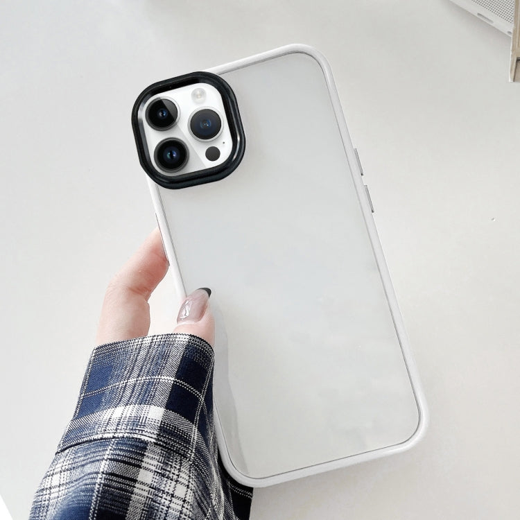 For iPhone 13 Pro Max Clear Acrylic Soft TPU Phone Case with Metal Button