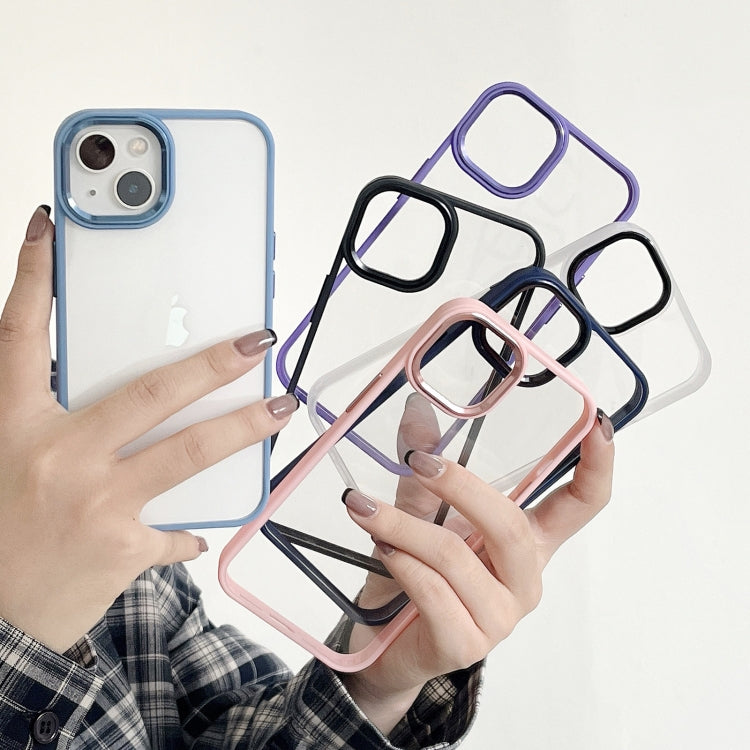 For iPhone 13 Pro Max Clear Acrylic Soft TPU Phone Case with Metal Button