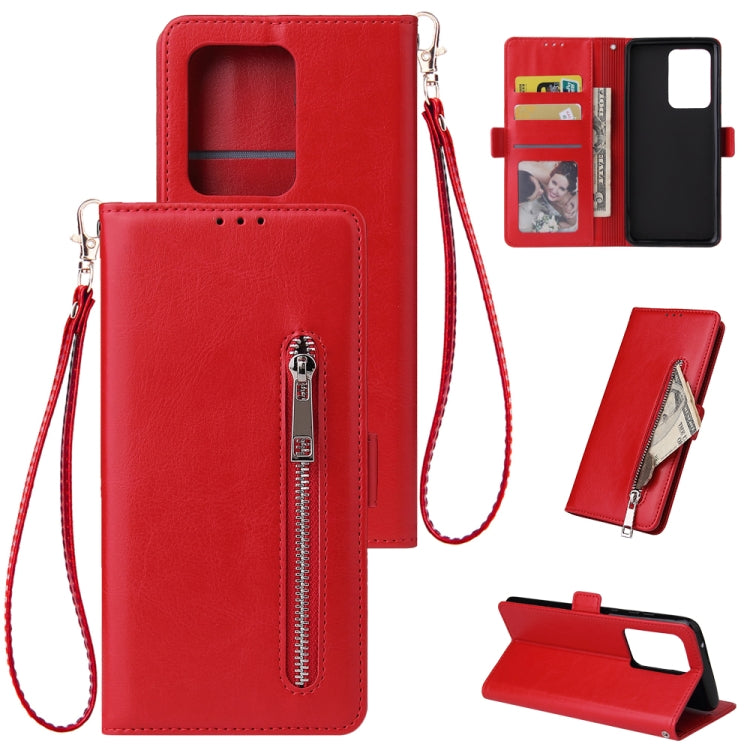 For Galaxy S11 Plus Multifunctional Horizontal Flip Leather Case, with Nine Card Slot & Holder & Double Zip Wallett & Photo Frame & Lanyard