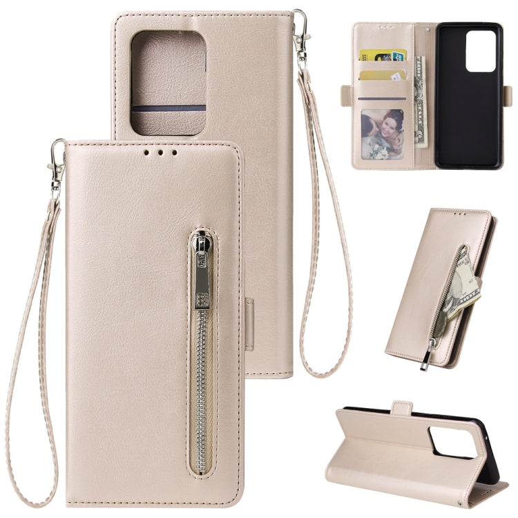 For Galaxy S11 Plus Multifunctional Horizontal Flip Leather Case, with Nine Card Slot & Holder & Double Zip Wallett & Photo Frame & Lanyard