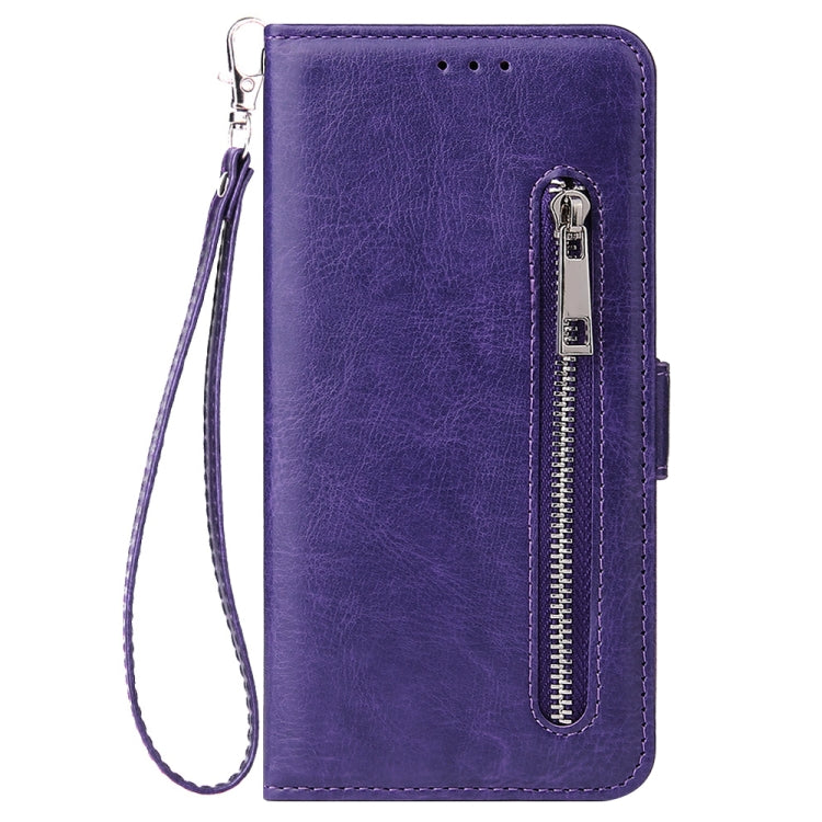 For Galaxy A51 Multifunctional Horizontal Flip Leather Case, with Nine Card Slot & Holder & Double Zip Wallett & Photo Frame & Lanyard