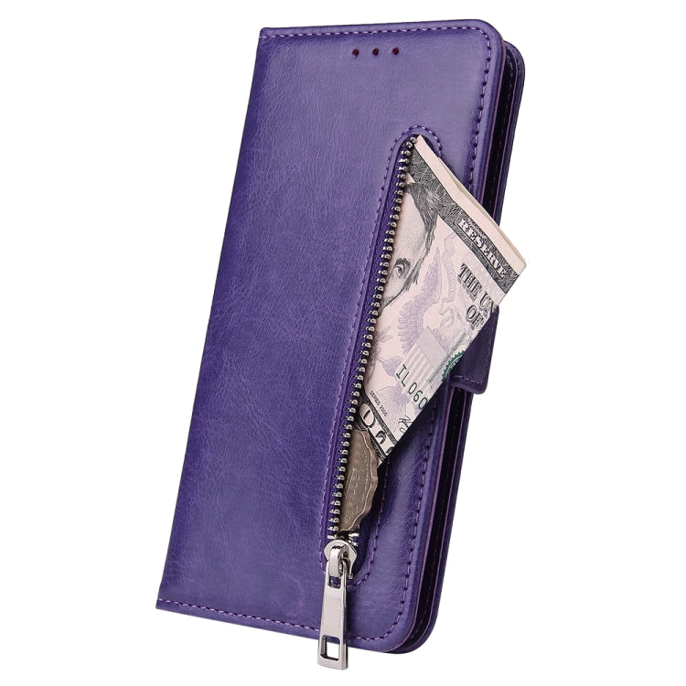For Galaxy A51 Multifunctional Horizontal Flip Leather Case, with Nine Card Slot & Holder & Double Zip Wallett & Photo Frame & Lanyard