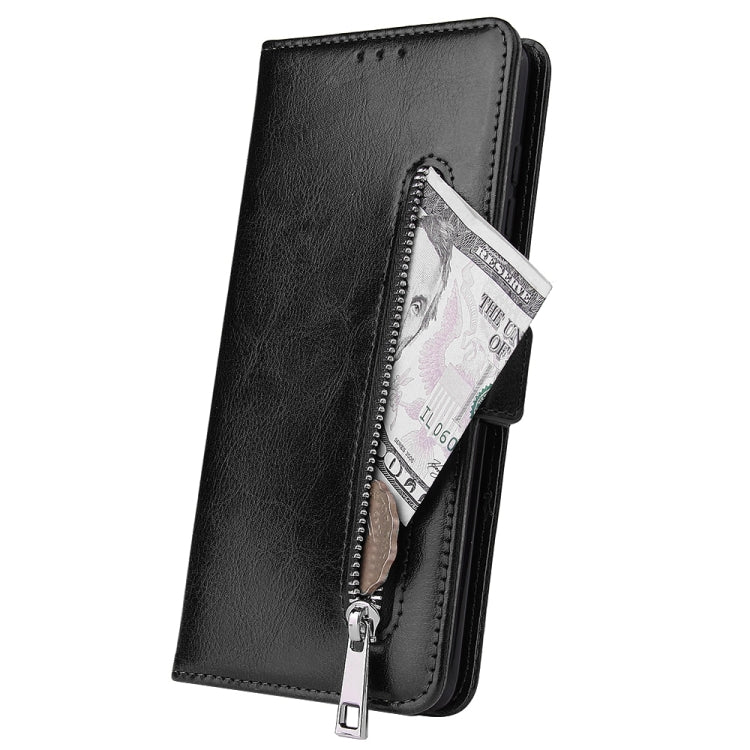 For Galaxy A71 Multifunctional Horizontal Flip Leather Case, with Nine Card Slot & Holder & Double Zip Wallett & Photo Frame & Lanyard