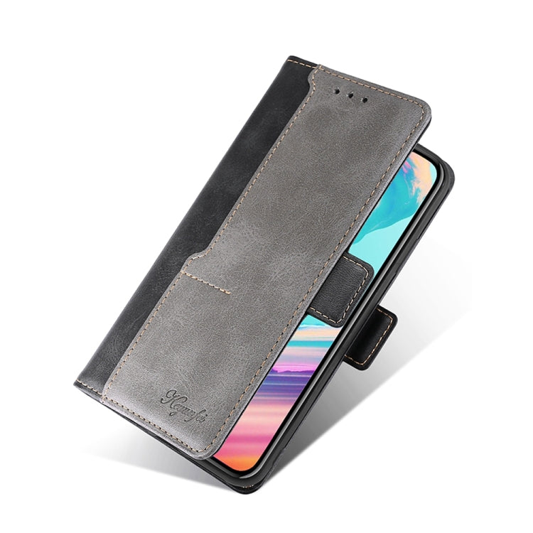 For Motorola Moto G72 4G Contrast Color Side Buckle Leather Phone Case