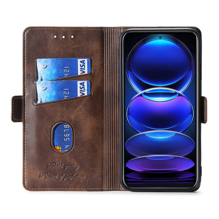 For Xiaomi Redmi Note 12 China Contrast Color Side Buckle Leather Phone Case