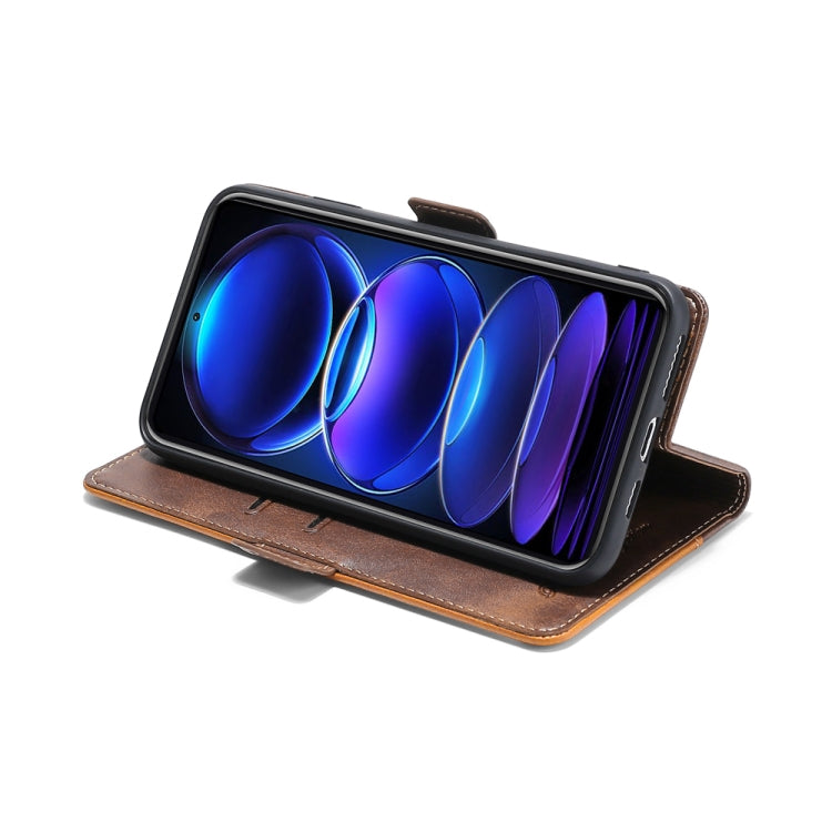 For Xiaomi Redmi Note 12 China Contrast Color Side Buckle Leather Phone Case