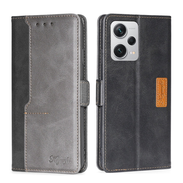 For Xiaomi Redmi Note 12 Pro+ China Contrast Color Side Buckle Leather Phone Case