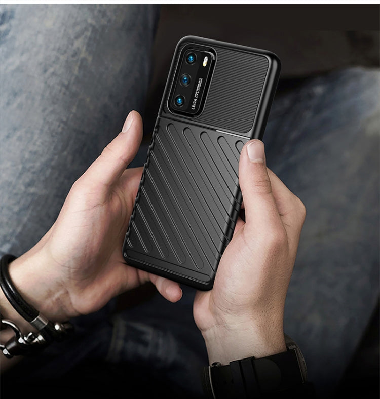 For Huawei P40 Thunderbolt Shockproof TPU Soft Case(Dark Blue)