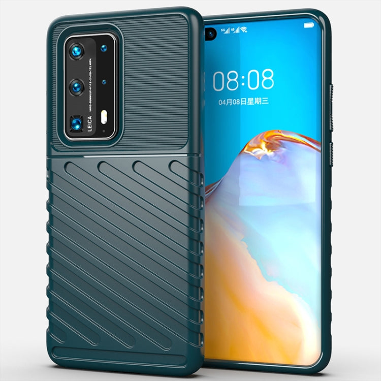 For Huawei P40 Pro Plus Thunderbolt Shockproof TPU Soft Case(Dark Green)