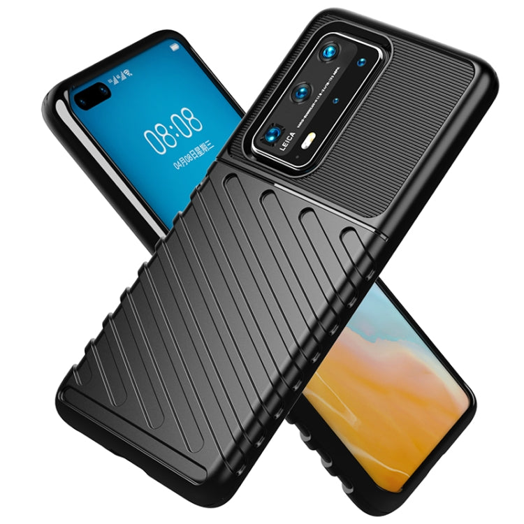 For Huawei P40 Pro Plus Thunderbolt Shockproof TPU Soft Case(Dark Green)