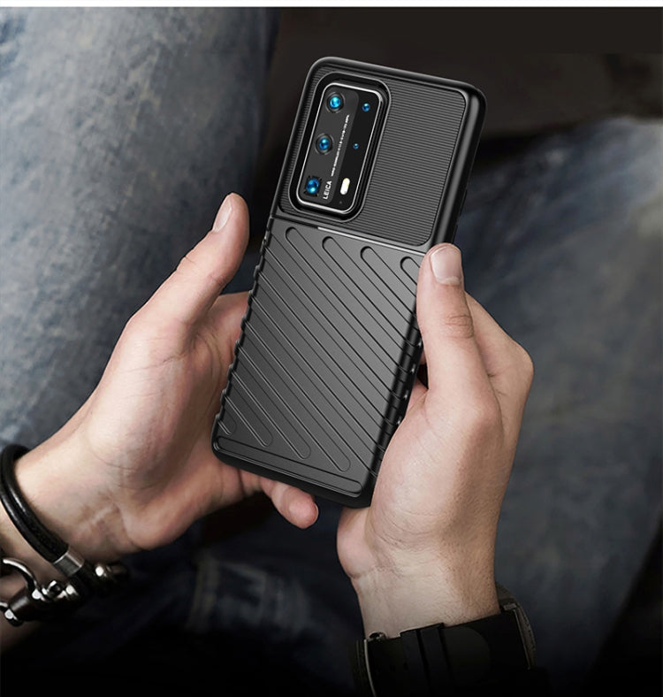 For Huawei P40 Pro Plus Thunderbolt Shockproof TPU Soft Case(Dark Green)