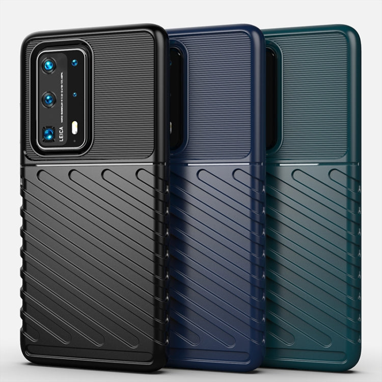 For Huawei P40 Pro Plus Thunderbolt Shockproof TPU Soft Case(Dark Green)