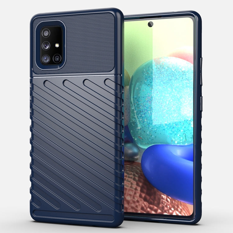 For Galaxy A71 5G Thunderbolt Shockproof TPU Soft Case(Dark Blue)