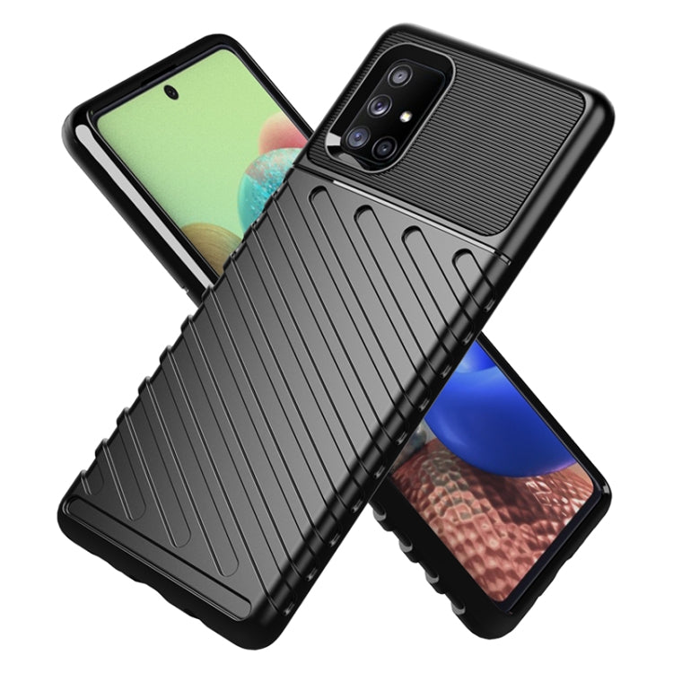 For Galaxy A71 5G Thunderbolt Shockproof TPU Soft Case(Dark Blue)
