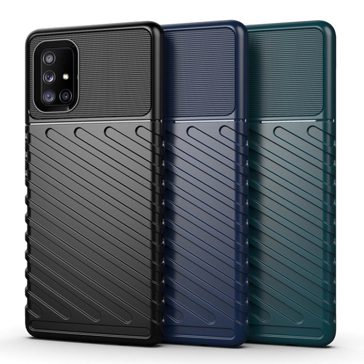 For Galaxy A71 5G Thunderbolt Shockproof TPU Soft Case(Dark Blue)