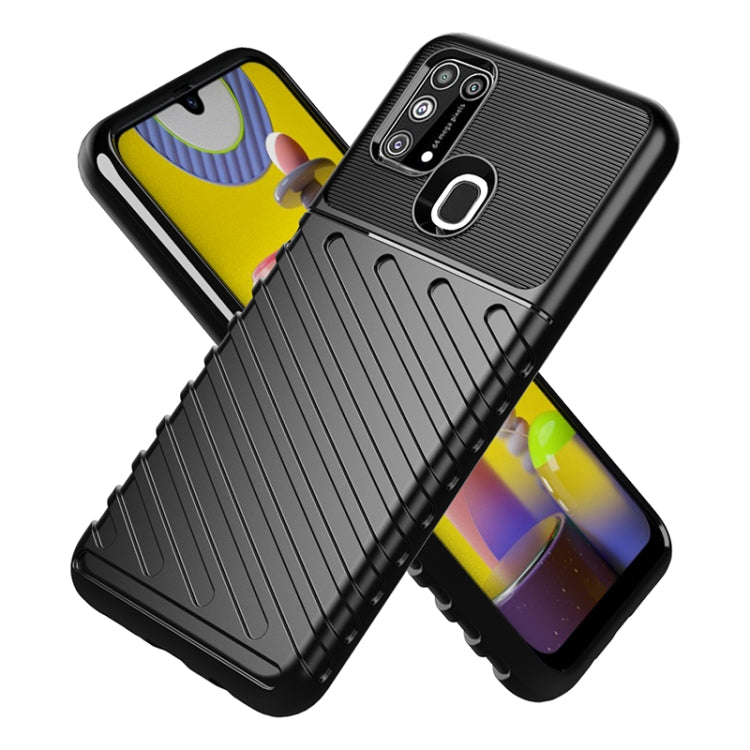 For Galaxy M31 Thunderbolt Shockproof TPU Soft Case(Dark Green)
