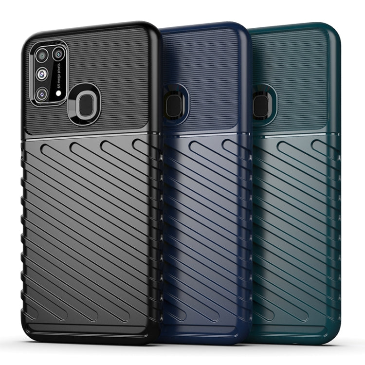 For Galaxy M31 Thunderbolt Shockproof TPU Soft Case(Dark Green)
