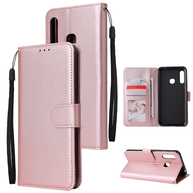 For Galaxy A70e Multifunctional Horizontal Flip Leather Case, with Three Card Slot & Holder & Double Zip Wallett & Photo Frame & Lanyard