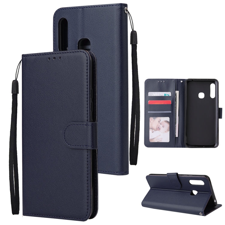 For Galaxy A70e Multifunctional Horizontal Flip Leather Case, with Three Card Slot & Holder & Double Zip Wallett & Photo Frame & Lanyard