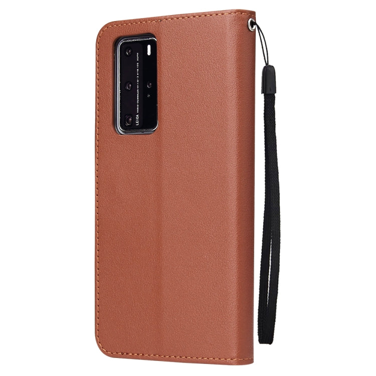 For Huawei P40 Pro Multifunctional Horizontal Flip Leather Case, with Three Card Slot & Holder & Double Zip Wallett & Photo Frame & Lanyard