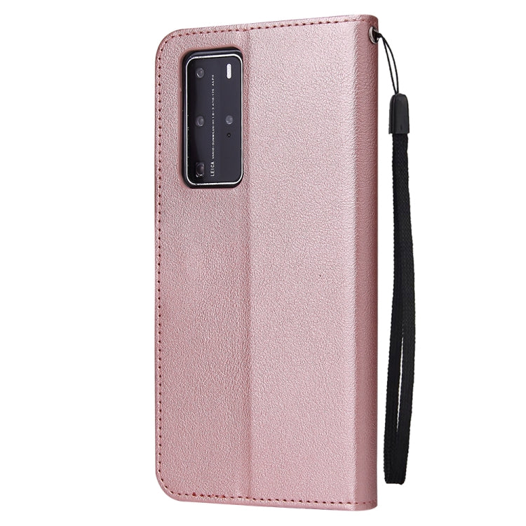 For Huawei P40 Pro Multifunctional Horizontal Flip Leather Case, with Three Card Slot & Holder & Double Zip Wallett & Photo Frame & Lanyard