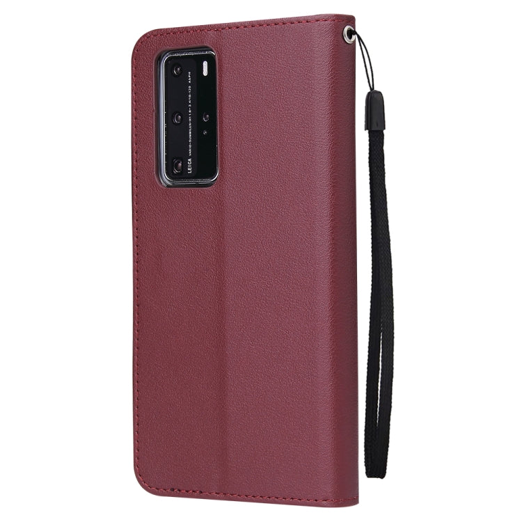 For Huawei P40 Pro Multifunctional Horizontal Flip Leather Case, with Three Card Slot & Holder & Double Zip Wallett & Photo Frame & Lanyard