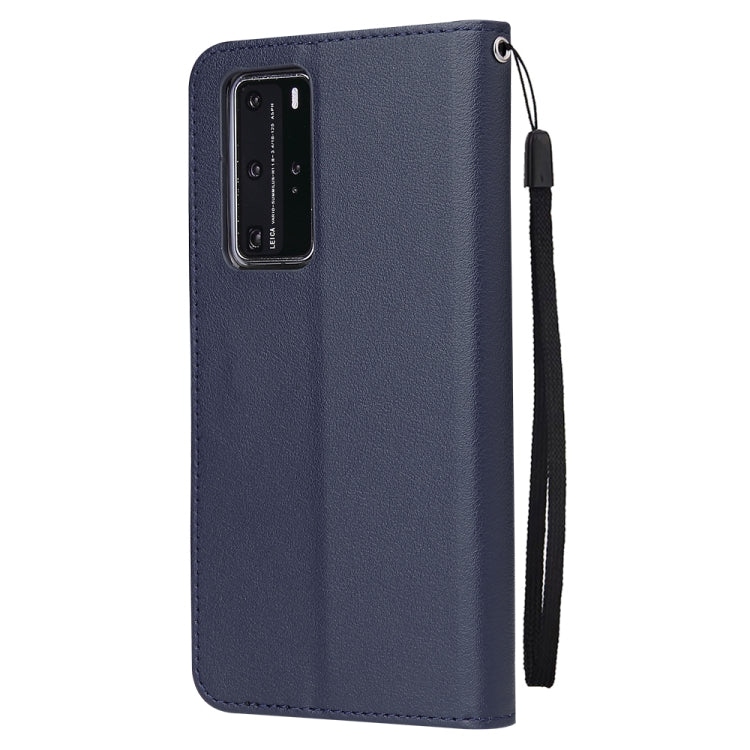 For Huawei P40 Pro Multifunctional Horizontal Flip Leather Case, with Three Card Slot & Holder & Double Zip Wallett & Photo Frame & Lanyard