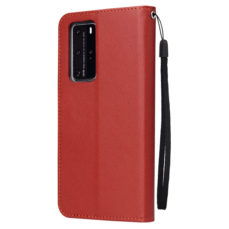 For Huawei P40 Pro Multifunctional Horizontal Flip Leather Case, with Three Card Slot & Holder & Double Zip Wallett & Photo Frame & Lanyard