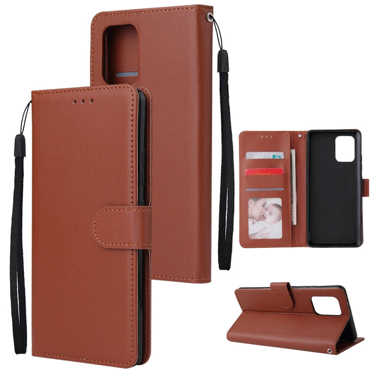 For Galaxy S10 Lite Multifunctional Horizontal Flip Leather Case, with Three Card Slot & Holder & Double Zip Wallett & Photo Frame & Lanyard