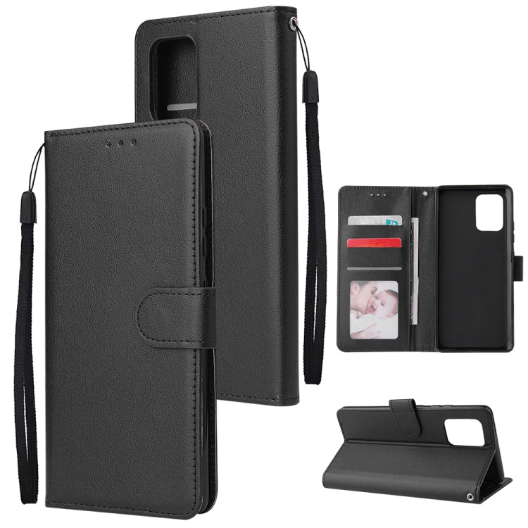 For Galaxy S10 Lite Multifunctional Horizontal Flip Leather Case, with Three Card Slot & Holder & Double Zip Wallett & Photo Frame & Lanyard