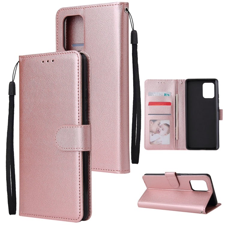 For Galaxy S10 Lite Multifunctional Horizontal Flip Leather Case, with Three Card Slot & Holder & Double Zip Wallett & Photo Frame & Lanyard