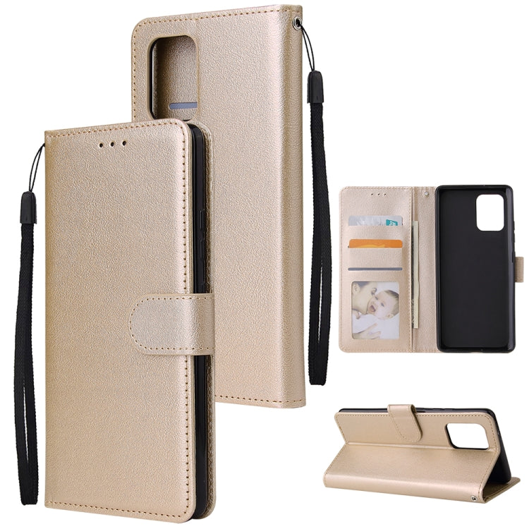 For Galaxy S10 Lite Multifunctional Horizontal Flip Leather Case, with Three Card Slot & Holder & Double Zip Wallett & Photo Frame & Lanyard