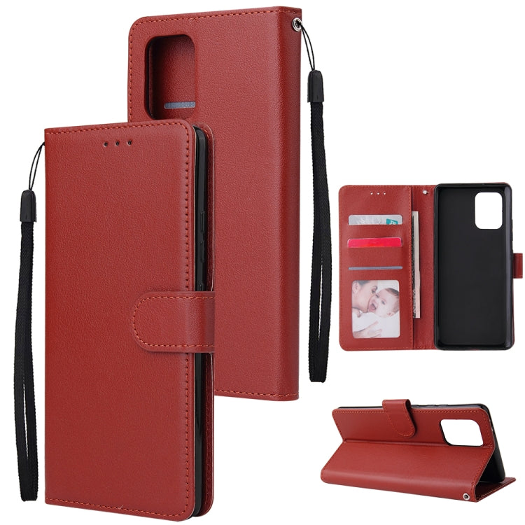 For Galaxy S10 Lite Multifunctional Horizontal Flip Leather Case, with Three Card Slot & Holder & Double Zip Wallett & Photo Frame & Lanyard