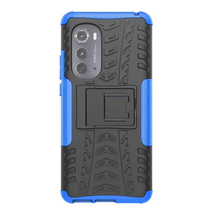For Motorola Edge 2022 Tire Texture TPU + PC Phone Case with Holder