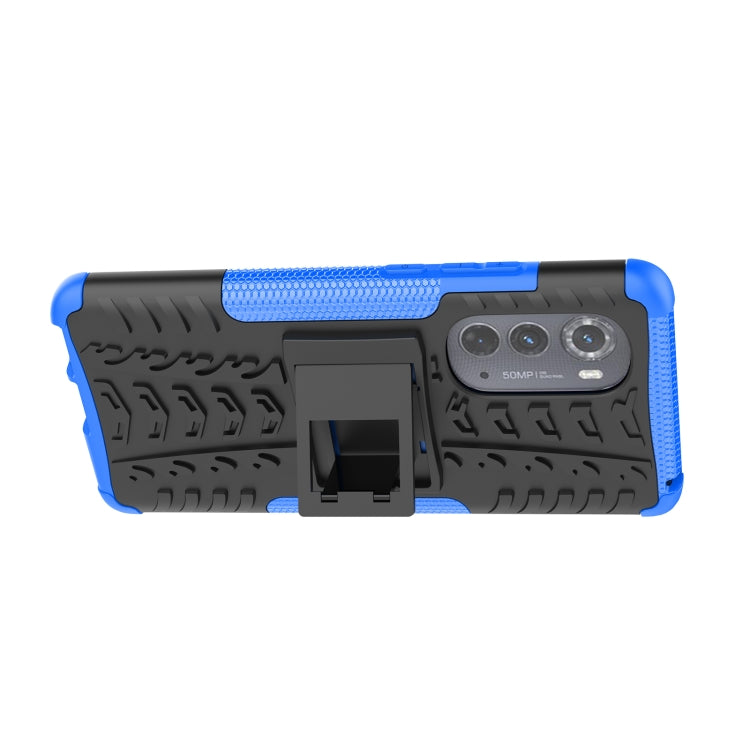 For Motorola Edge 2022 Tire Texture TPU + PC Phone Case with Holder
