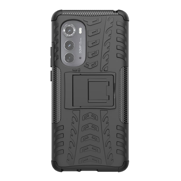 For Motorola Edge 2022 Tire Texture TPU + PC Phone Case with Holder