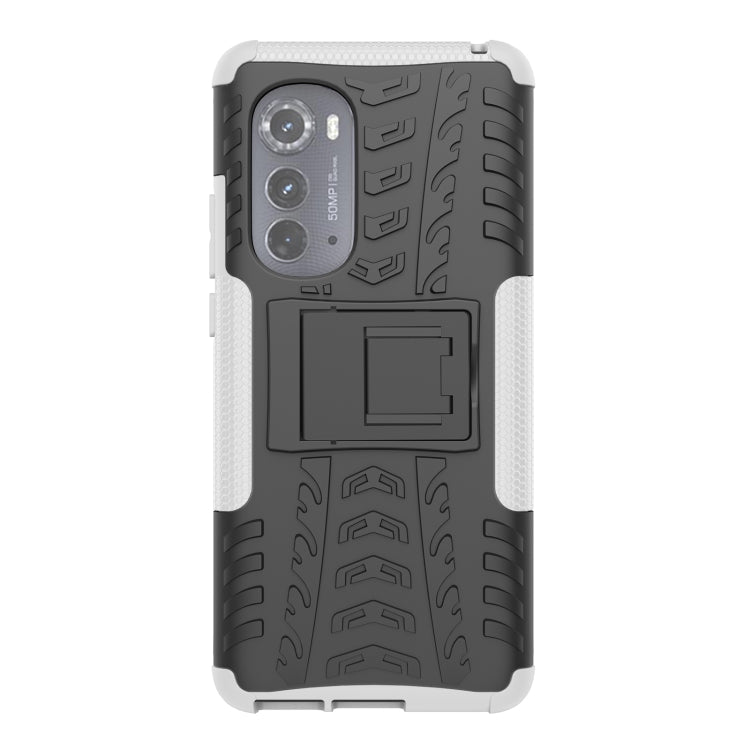 For Motorola Edge 2022 Tire Texture TPU + PC Phone Case with Holder