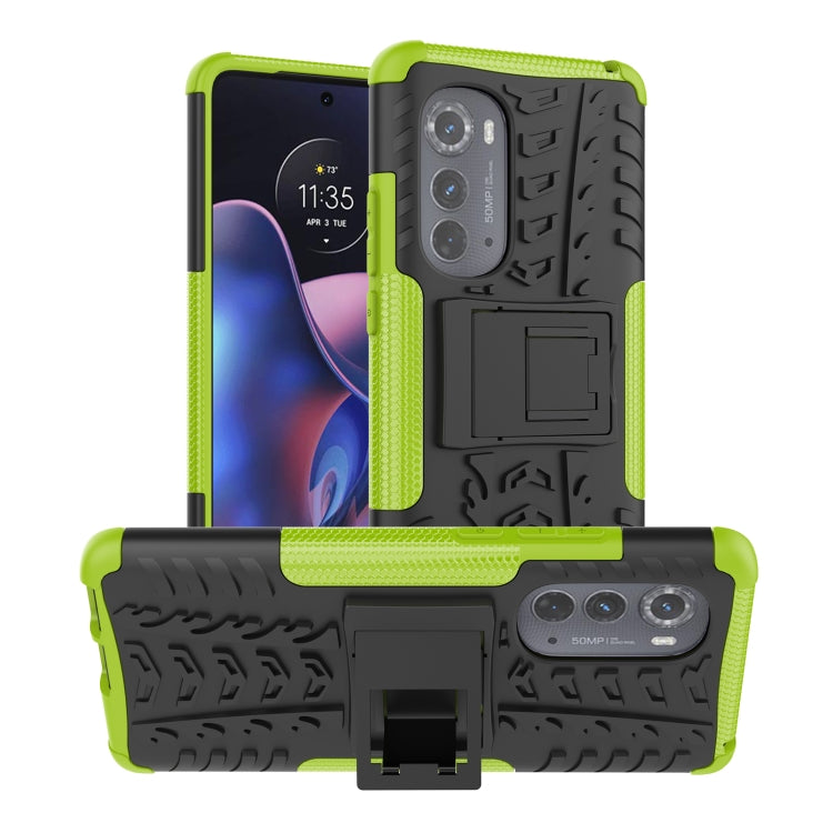 For Motorola Edge 2022 Tire Texture TPU + PC Phone Case with Holder