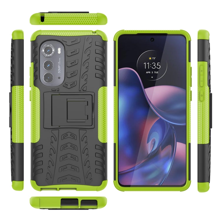 For Motorola Edge 2022 Tire Texture TPU + PC Phone Case with Holder