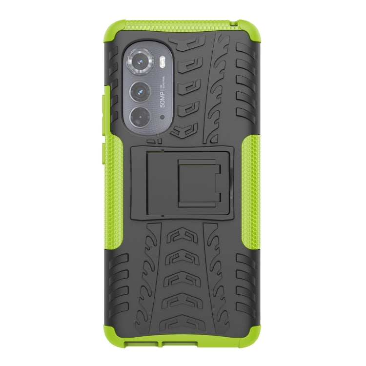 For Motorola Edge 2022 Tire Texture TPU + PC Phone Case with Holder