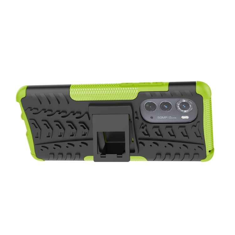 For Motorola Edge 2022 Tire Texture TPU + PC Phone Case with Holder