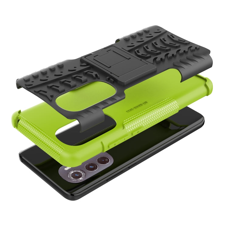 For Motorola Edge 2022 Tire Texture TPU + PC Phone Case with Holder