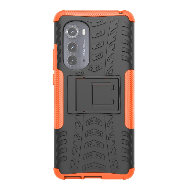 For Motorola Edge 2022 Tire Texture TPU + PC Phone Case with Holder